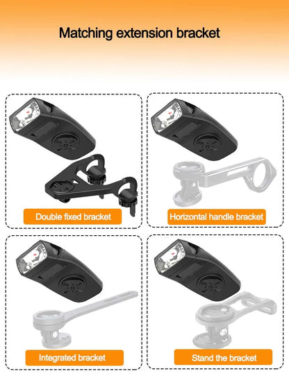 Bicycle lights & horns & Garmin computer stand 3in1, stacked BIKE computer base computer stand cycling code watch base headlighg