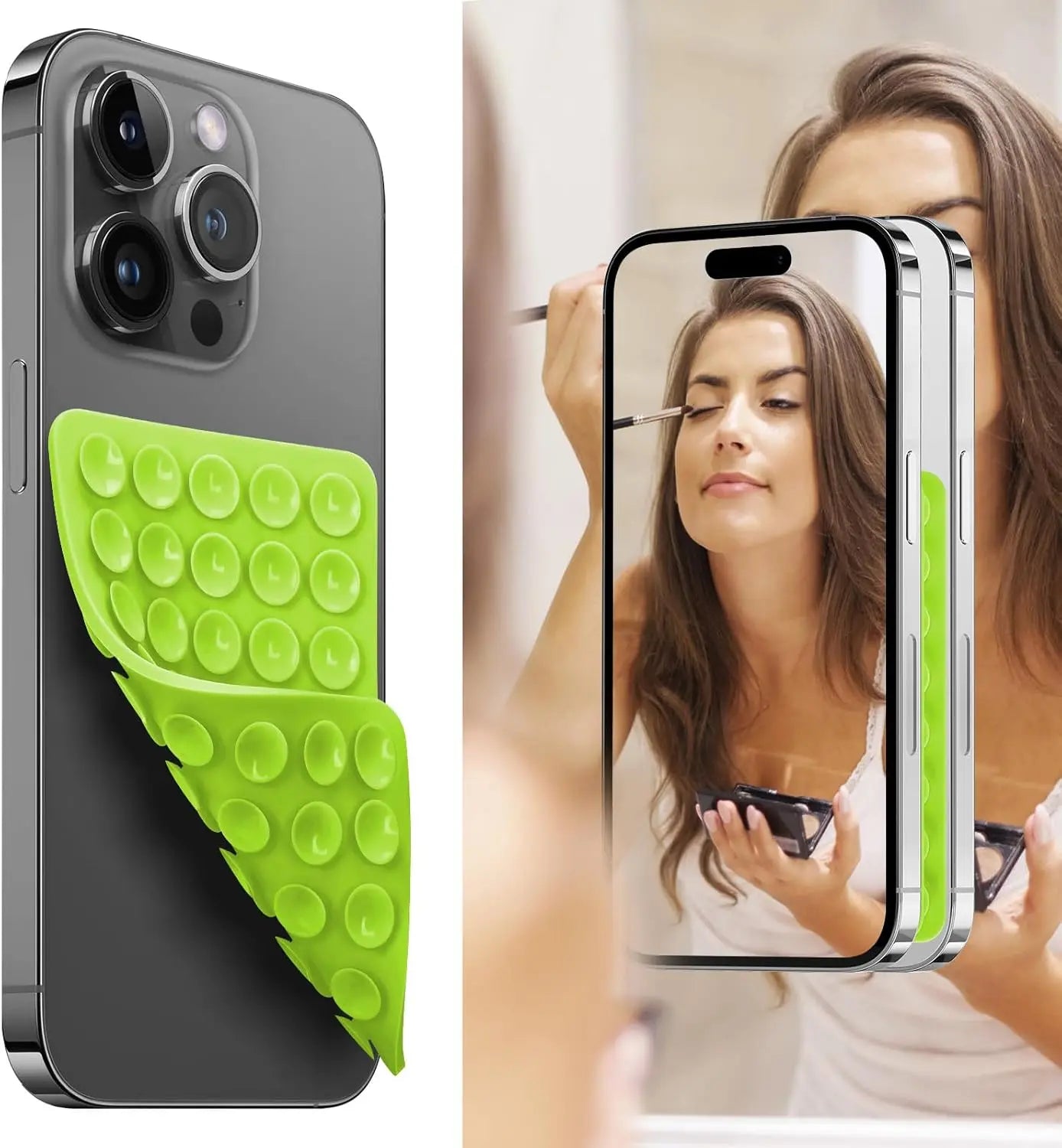 Heart Shape Double Sided Phone Suction Holder, Multi-Purpose Silicone Suction Cup Phone Mount Phone Case Sticky Phone Grip