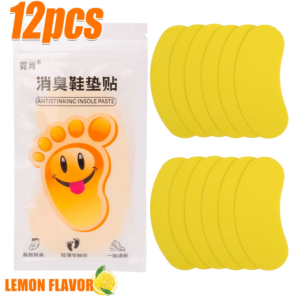 12/60pcs Shoes Deodorant Sticker Deodorant Foot Odor Deodorants Sneaker Smell Fresh Fruity Aroma Insole Sterilization Sticker
