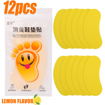 12/60pcs Shoes Deodorant Sticker Deodorant Foot Odor Deodorants Sneaker Smell Fresh Fruity Aroma Insole Sterilization Sticker