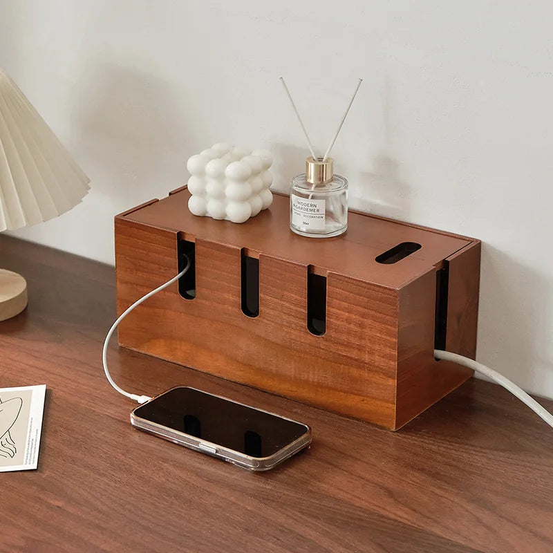 Router cable storage box Cable board socket Mobile phone charging arrangement storage box desktop power cable collection box