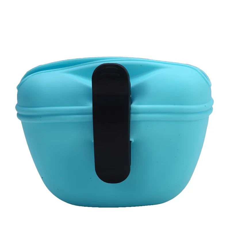Silicone Dog Treat Bag Outdoor Feeder Puppy Snack Pouch Food Reward Storage Bag Pet Portable Dog Training Waist Bag