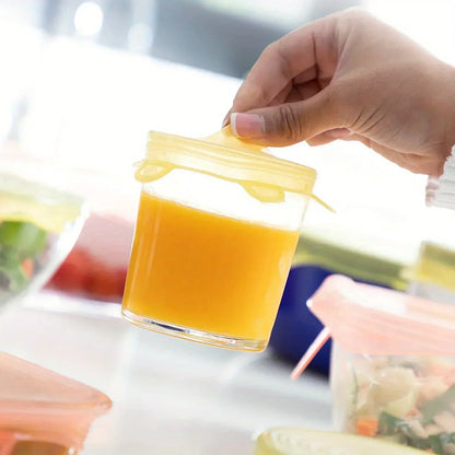 6pcs Silicone Stretch Lids, Food Bowl Covers, Reusable Food Saving Cover, Stretchable Multifunctional Fruit And Vegetable