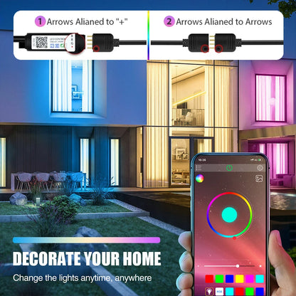 Smart LED Strip Lights, with Wireless Infrared Remote Control, Color Changing & Music Sync with App Control and Remote, USB Powe