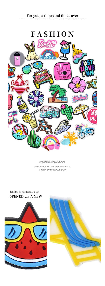 35/30 Pcs Shoe Charms for Crock Clogs Cute Cartoon Shoe Charms Lovely Shoe Accessories Summer Fashion Shoe Charms