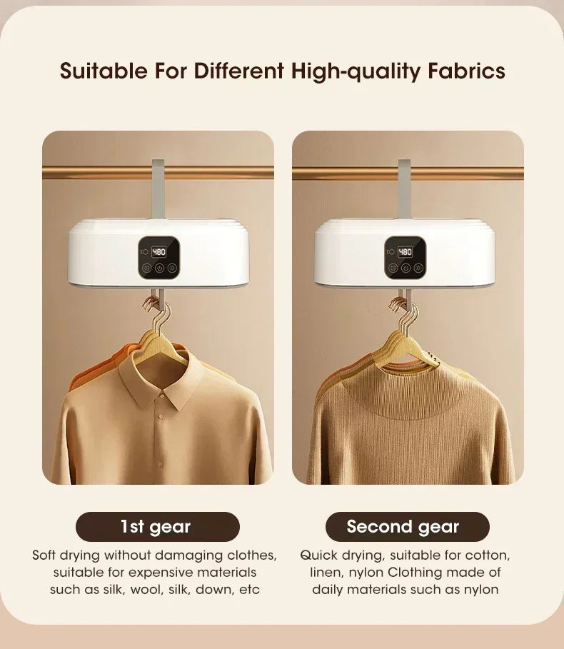 Mini Portable Foldable Electric Dryer with Intelligent Timer Fast Drying Household Cabinet Compact Travel Drying Bag Included