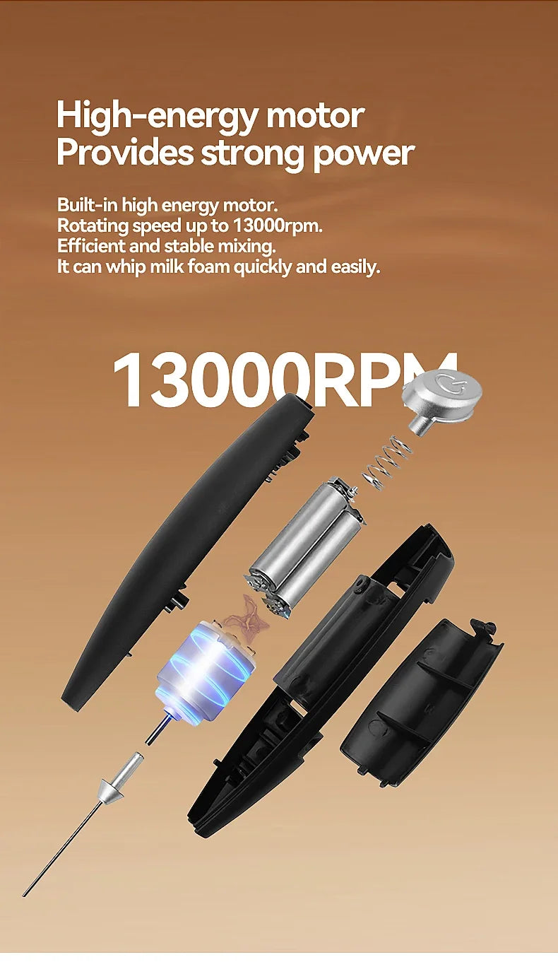 1PC Hand Blender Electric Egg Beater Milk Frother Wireless Mini Drink Mixer Foamer Household Kitchen Stirring Tools