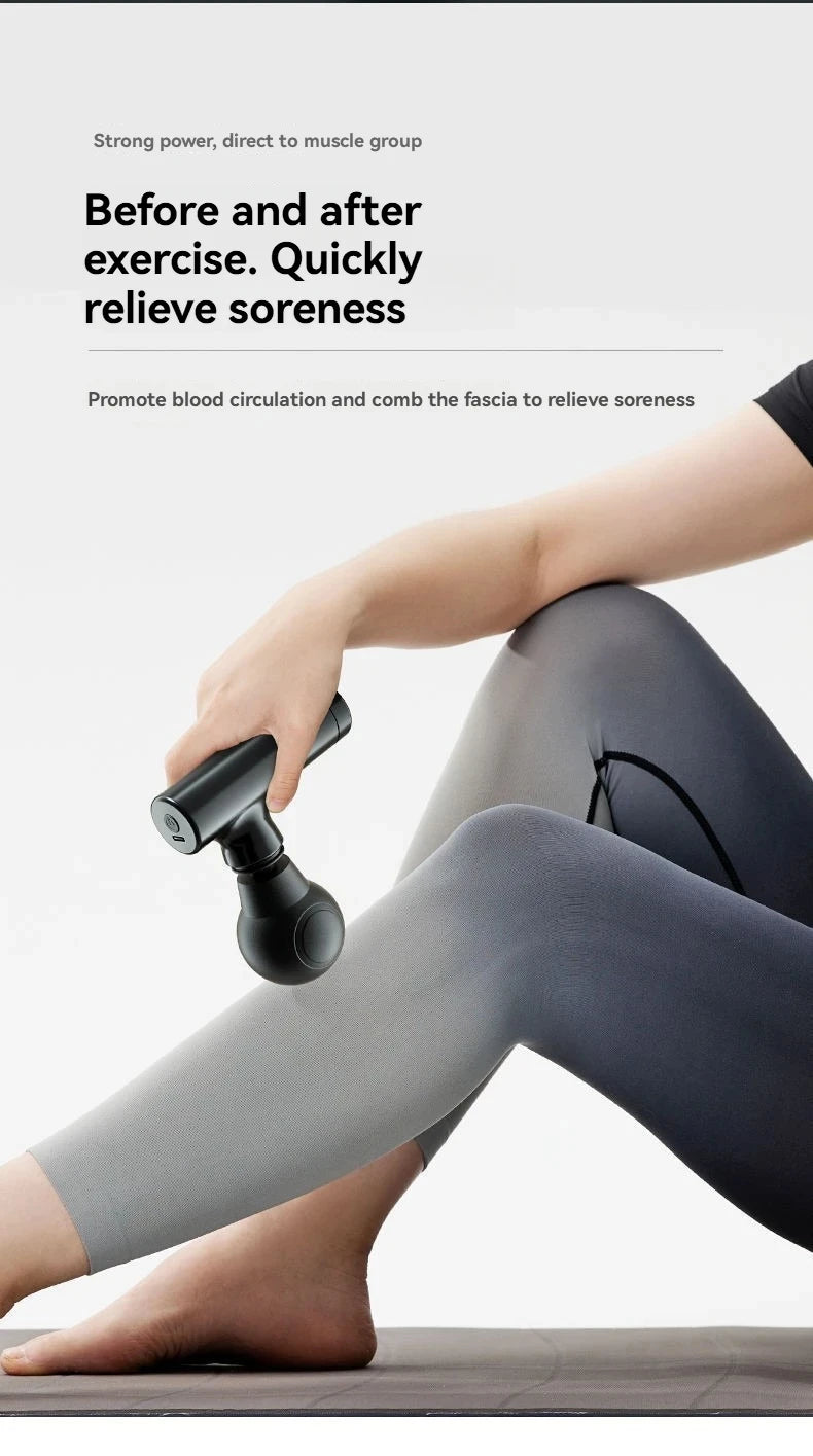 Portable Mini Massage Gun 3-Speed Deep Tissue for Shoulder Leg Foot Muscles Home Gym Use Mute Handheld Massager