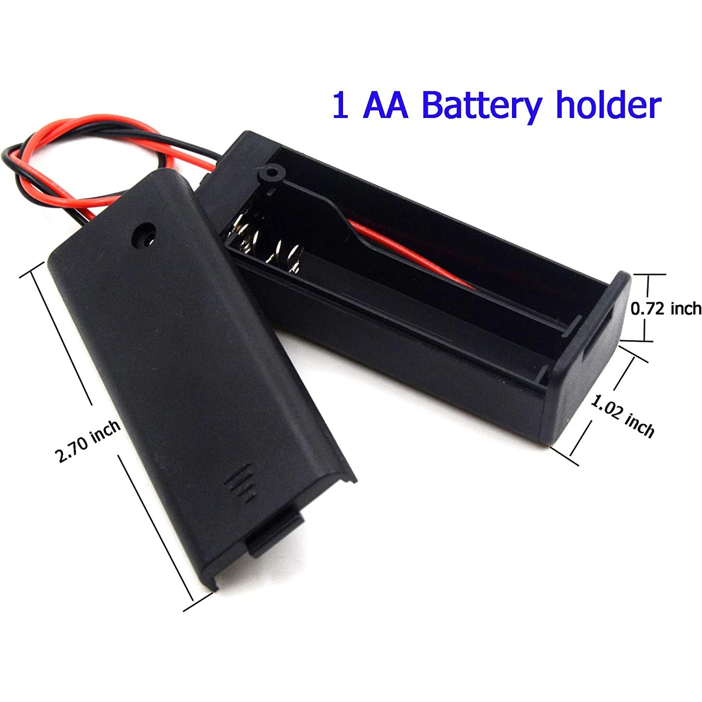 1/2/3/4 Slot AA Battery Holder,1.5V/3V/4.5V/6V AA Battery Box with Leads Wires ON/Off Switch and Screw Cap Case Back Cover