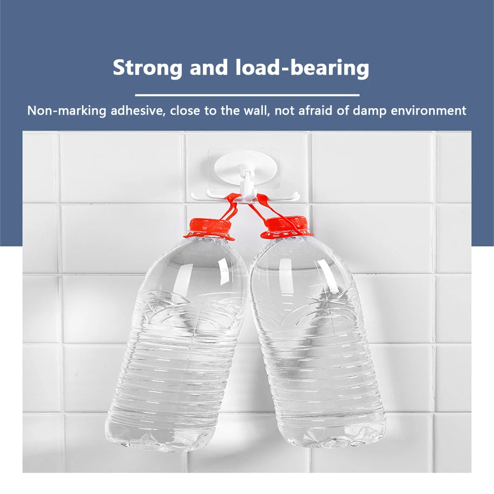 Upgraded Multi-function Rotatable 7-claw Hook 360 ° Seamless Punch Free Hook Kitchen Storage Hook Self Adhesive Bath Hooks