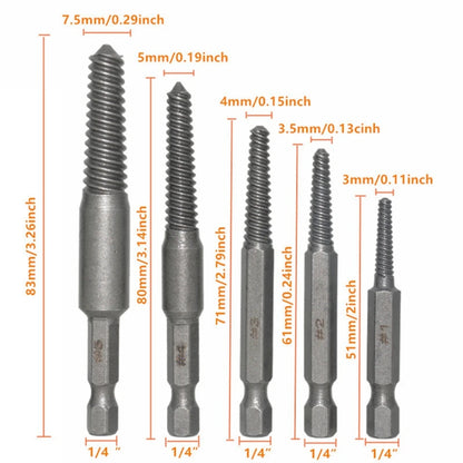 Screw Extractor Set,10 Pcs Screw Extractor,1/4Inch Hex Shank Broken Screw Extractor,Screw Remover & Extractor Bit Set