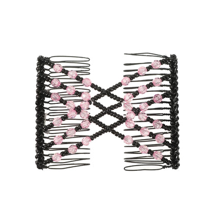 Vintage Creative Magic Hair Comb Double Row Elastic Hair Comb Disc Hair Clip For Women Headwear Hair Comb Hair Clip Fashion Hair