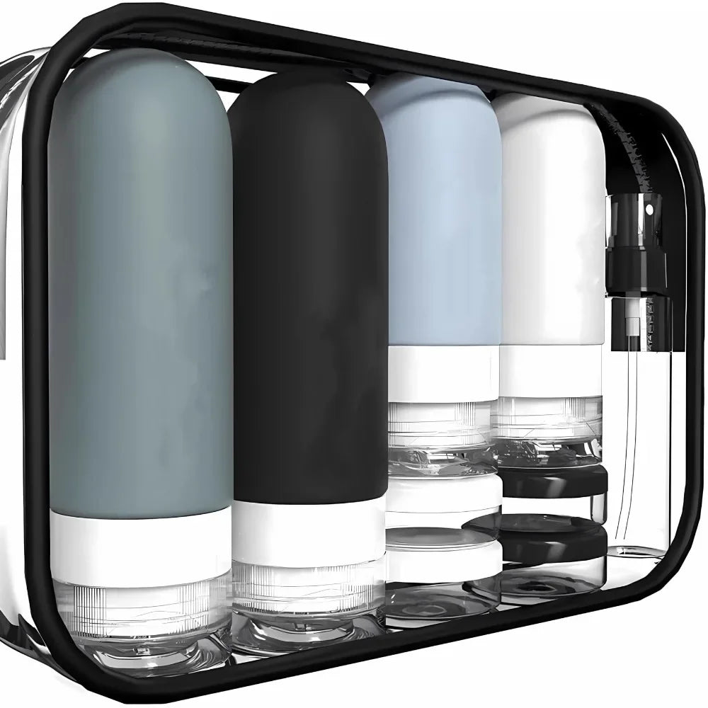 17/4Pcs Travel Bottles Set Leak-Proof Container Portable Refillable Toiletries Shampoo Conditioner Lotion Liquid Empty Bottles