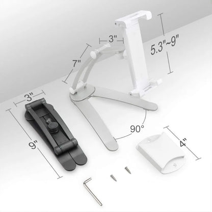 Kitchen Tablet Stand 360 Portable 6 To 12.9 Inch Universal Tablet Stand & Phone Holder for Wall Desktop Tablet Mount