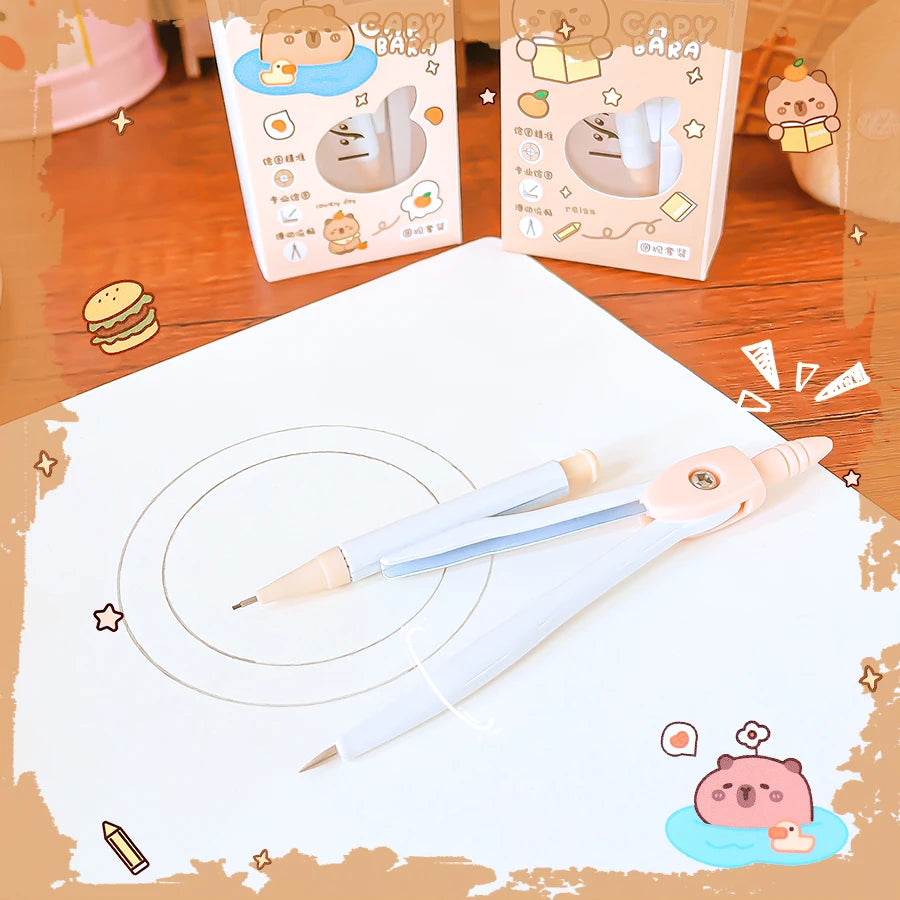school caliper School supplies Study  geometria school compass drawing tool cute capybara professional compass children