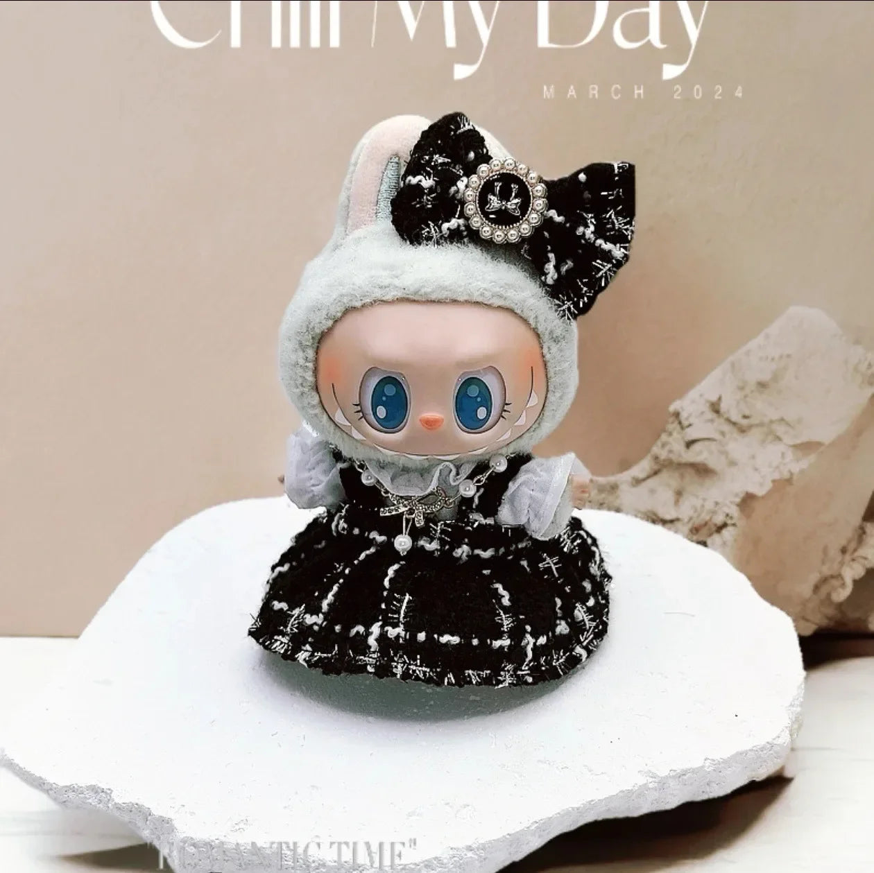 Labubu Doll Clothes For 17cm Labubu Accessories Classic Dress Grid Style Suit Skirt DIY Mini Dolls Clothing