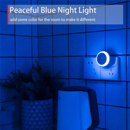 LED Night Light Smart Night Sensor Round Plug in Wall Night Lamp Bathroom Home Kitchen Hallway Staireway Bedroom Nightlight