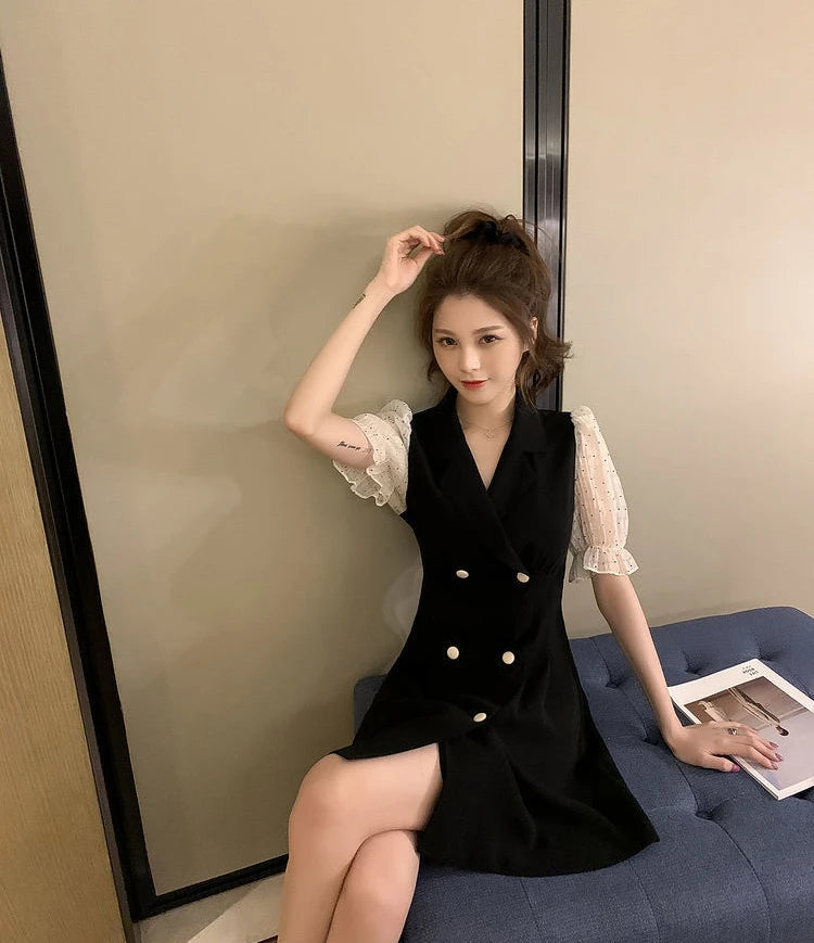 Clothes Mesh Dresses for Women 2024 Formal Occasion Blazer Holiday Woman Dress New Features of In Hot Fashion Sensual Sexy Loose
