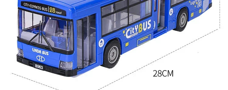 High Quality Simulation Bus Large Size Drop-resistant Light Music Inertia Bus Model Pull Back Car Educational Toys Gifts