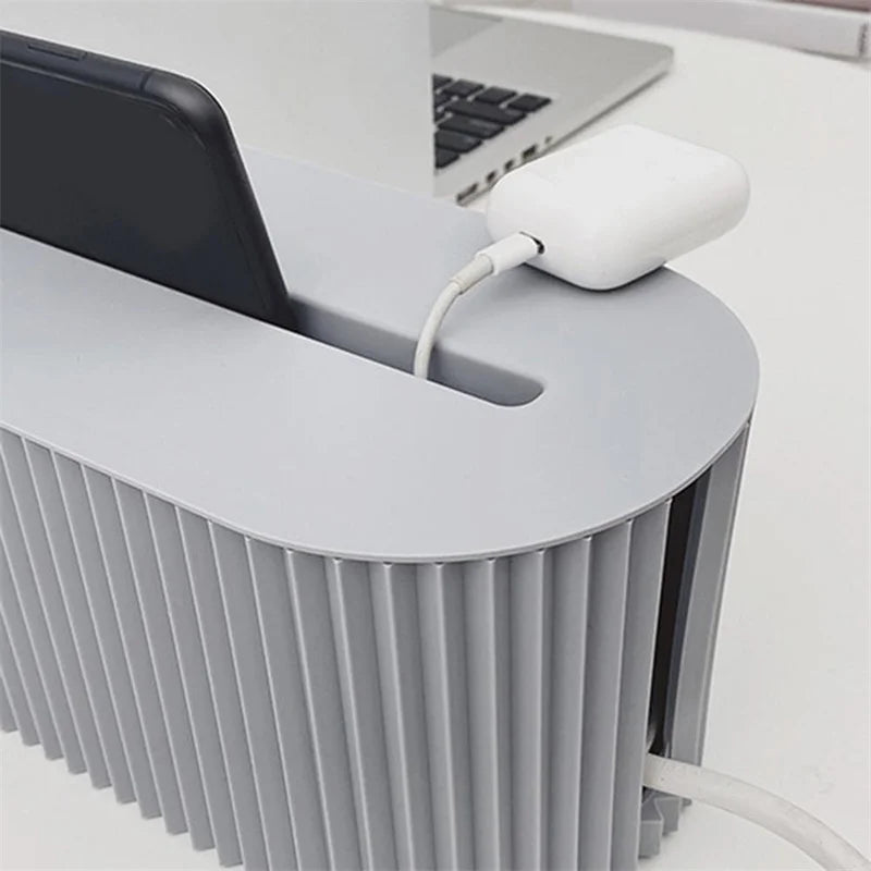Cable Box With Cover Power Strip Wire Case Charger Socket Desktop Organizer Line Storage Box Power Board Wire Management