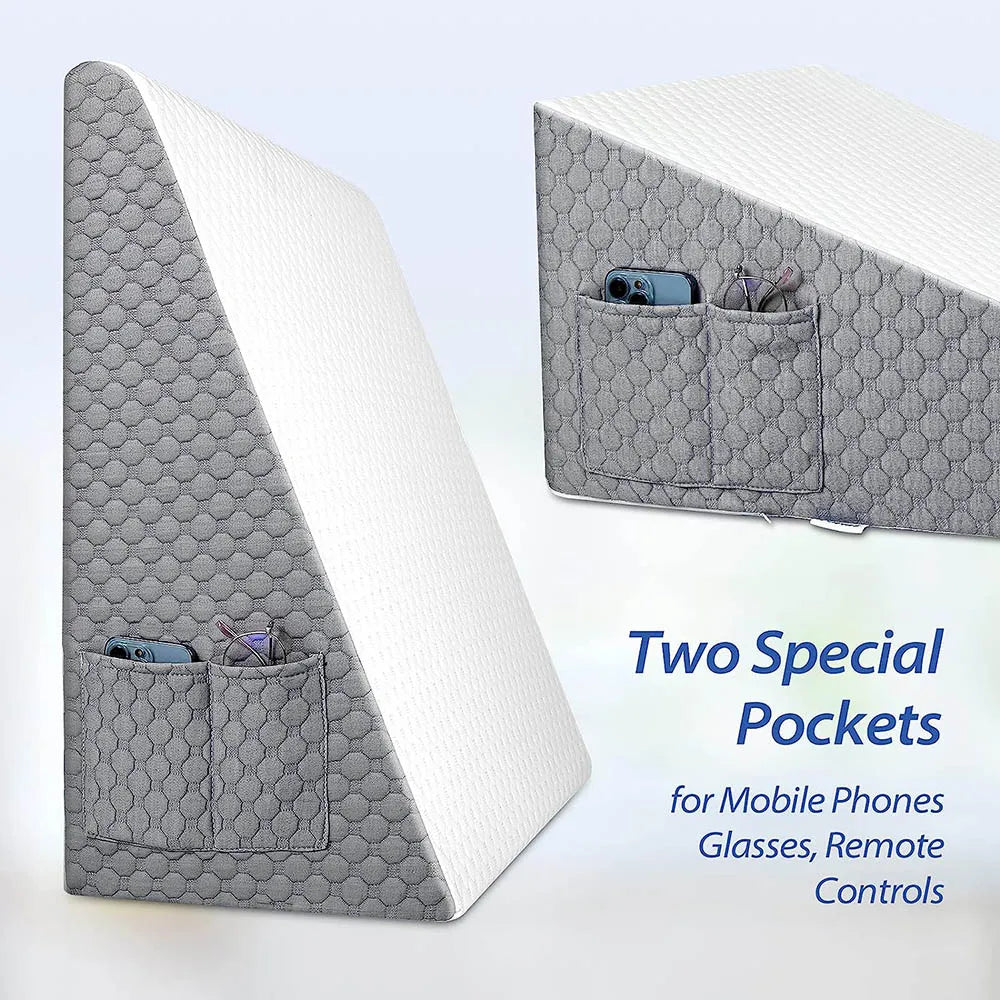 Wedge Pillow for Sleeping Acid Reflux After Surgery Triangle Elevated Pillow for Bedside Dormitory Office Air Layer Foam