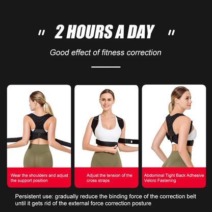 BraceTop Adjustable Posture Corrector Breathable Back Straightener, Upper Back Brace Providing Pain Relief From Neck, Shoulder