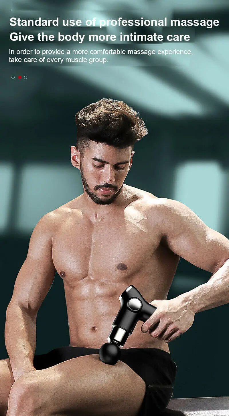 Massage Gun Portable Percussion Pistol Massager For Body Neck Deep Tissue Muscle Relaxation Gout Pain Relief Fitness