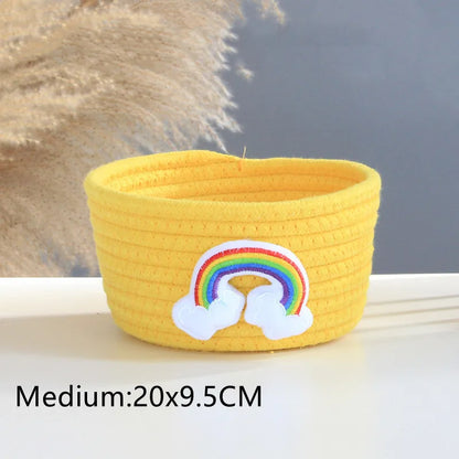 Cartoon Animals Hand Woven Storage Basket Kids Toys Desktop Organizer Sundries Storage Box Laundry Baskets storage box