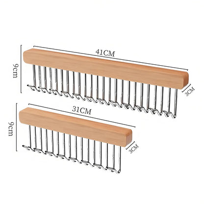 8/12 Hooks Retractable Wood Clothes Hanger Multi-functional Bra Storage Hanger Wall-mounted Wardrobe Hanger Clothes Organizer