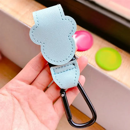New Cartoon PU Leather Baby Bag Stroller Hook Rotatable Cart Organizer Pram Hook Pram Rotate 360 Degree Stroller Accessories