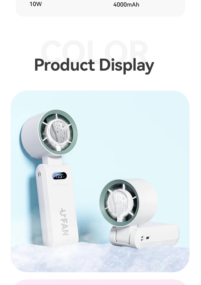Handheld Fan, Portable Handheld Fan with Ice Function Turbo Powerful Rechargeable Fans  for Outdoor Indoor travel essentials