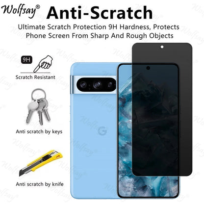 Anti-Spy Tempered Glass For Google Pixel 8 Pro Privacy Screen Protector Google Pixel 8A 9 Pro Glass For Google Pixel 8 Pro Glass