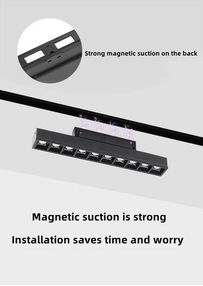 Magnetic Track Light Grille Flood Lamp Modern Embedded Flexible Linear Fixture LED Spotlight DC48V Ceiling Indoor Living