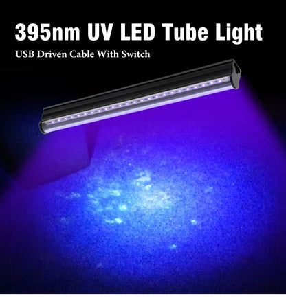 5V 395nm UV LED Tube Light For Black Light Bar Light Effect Party Light Stage Lighting DC5V USB Tube Light