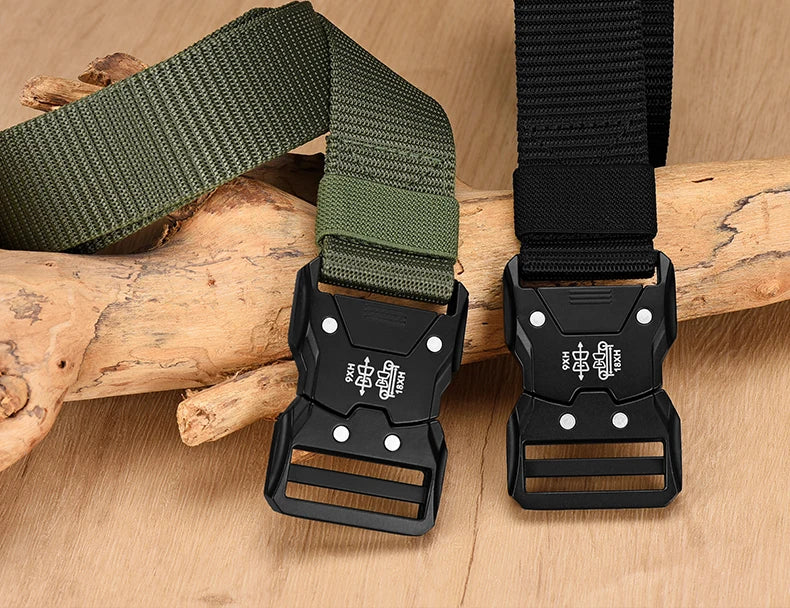 Casual Men's Canvas Belt Tactical Belt Outdoor Sports Belt Fashionable Training Belt