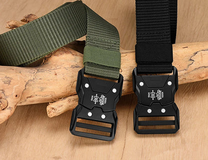 Casual Men's Canvas Belt Tactical Belt Outdoor Sports Belt Fashionable Training Belt