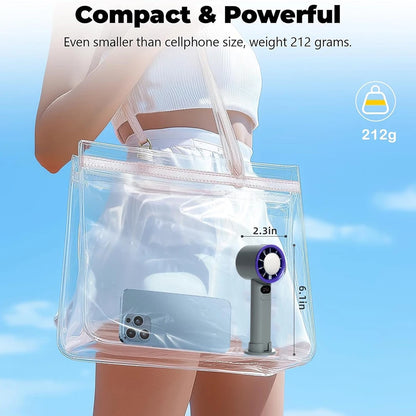 HandFan High Speed Handheld Cooling Fan Portable Mini Hand Fan 120 Speeds Adjustable Digital Display for Travel Beach Outdoors