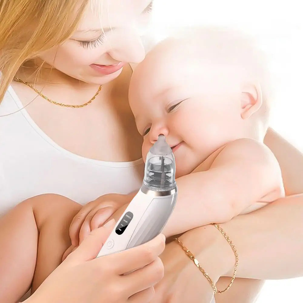 Baby Electric Nasal Aspirator Low Noise 3 Suction Levels Rechargeable Nose Sucker Cleaner Snot Booger Mucus Remover For Infant