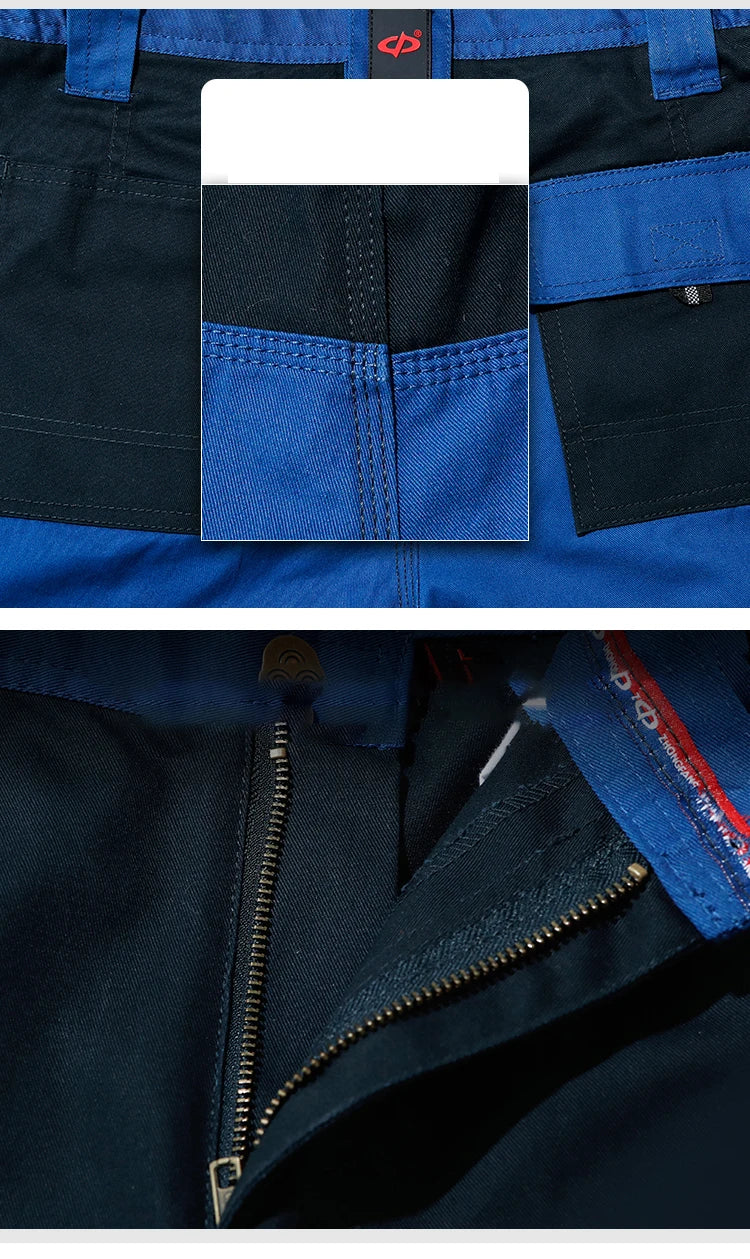 100% Cotton Cargo Pants for Men with Reflective Stripes Working Pants Men Workwear Cargo Trousers Multi Pocket Cargo Pants