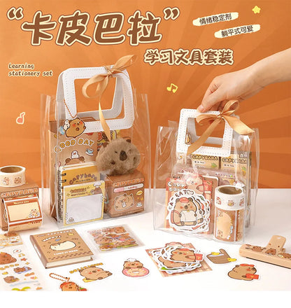 1 Set Capybara Stationery Set Student Graduation Gift Handbook Gift Bag Primary School Student Birthday Prizes