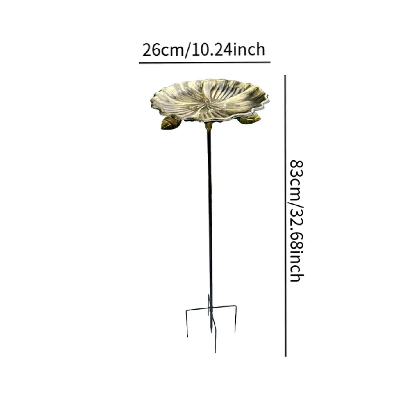 Bird Bath Feeder Bowl 5-Pronged Base Metal Bird Feeder Freestanding Birdbath for Yard Patio Outdoors Garden Iron Pedestal Stake