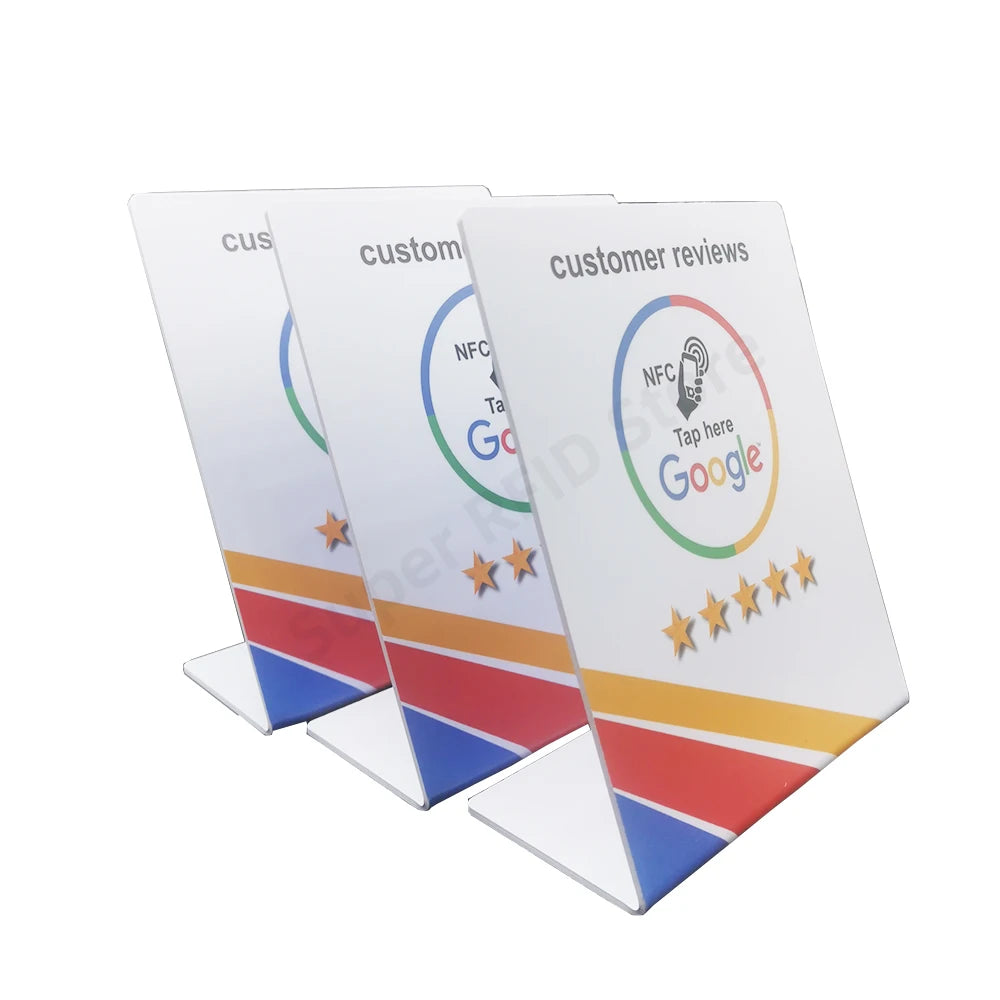 13.56Mhz Programmable Google Reviews NFC Stand Table NTAG 215 NFC Google Review Display