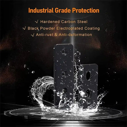 2 Pcs Metal Open Rod Support U-bracket Anti-slip Detachable Door Safety Barricade Support Door Barrier Protection Black