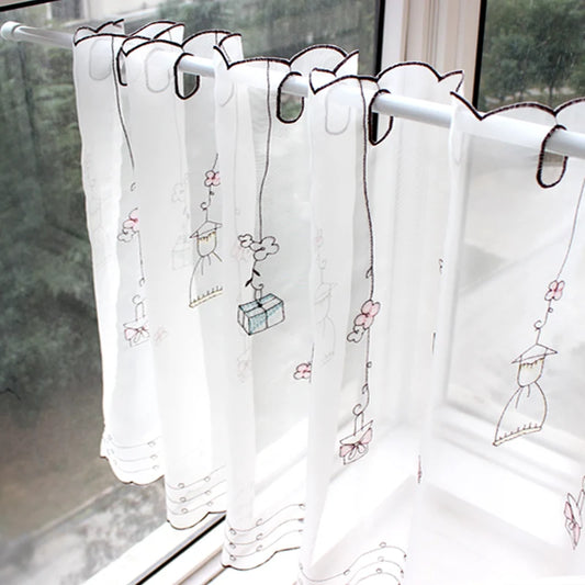 Korean Cute Gift Coffee Curtain Half Curtain Short Curtain Screen Curtain Door Curtain Finished Bedroom Screen Cabinet
