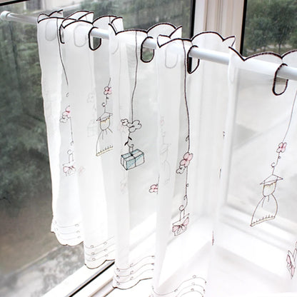 Korean Cute Gift Coffee Curtain Half Curtain Short Curtain Screen Curtain Door Curtain Finished Bedroom Screen Cabinet