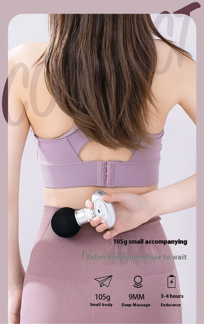 Portable Mini Wireless Massage Gun Home Electric Sports Handheld Fascial Gun Body Deep Tissue Muscle Vibration Fitness Massager