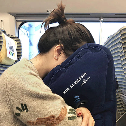 Inflatable Travel Pillow Travel Accessories For Long Haul Flights,Cars,Buses,Trains,Office Napping Sleeping Gray