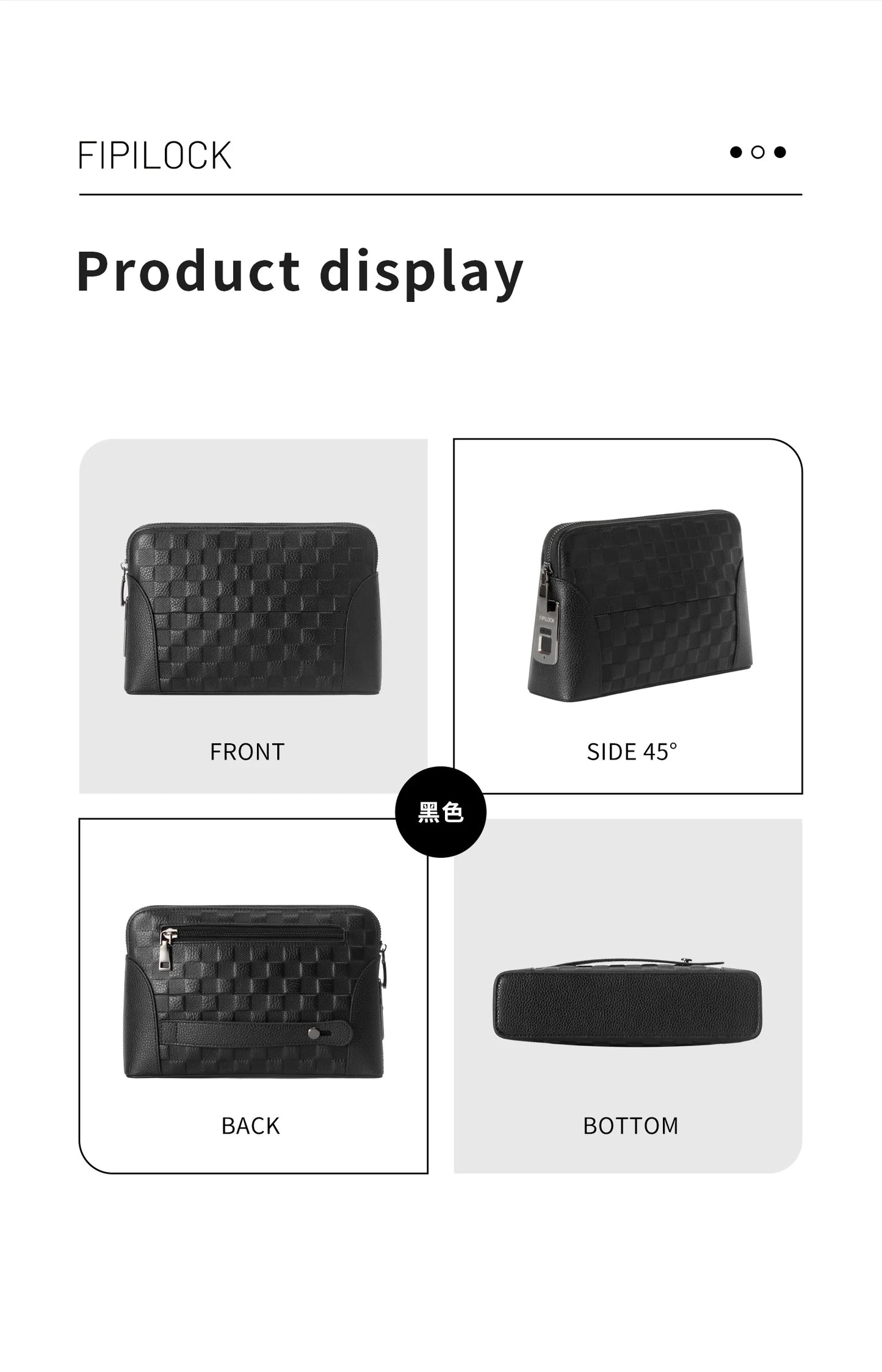 Man`s Fingerprint Lock Handbag Security Lady`s Wallet  Anti-Theft Clutch Bag