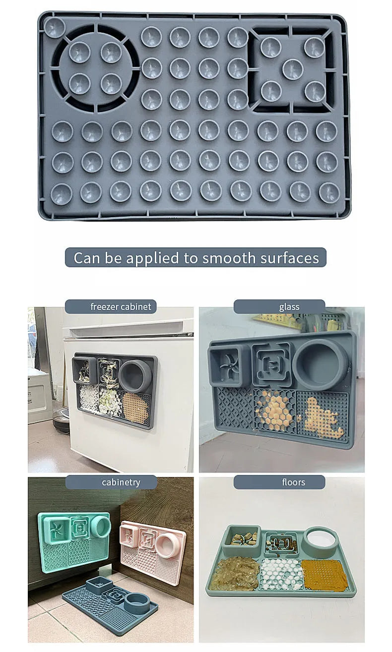 Multifunction Pet Slow Feeder Bowls Dog Licking Mat With Suction Cups For Anxiety Relief Dog Cat Water Drinking Eating Food