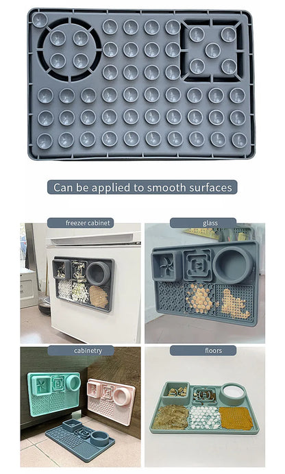 Multifunction Pet Slow Feeder Bowls Dog Licking Mat With Suction Cups For Anxiety Relief Dog Cat Water Drinking Eating Food